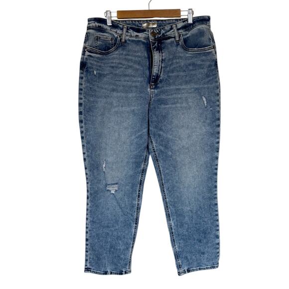 Kut from the Kloth Naomi‎ Jeans Women 16 Blue High Rise Crop Straight Leg Denim - Picture 1 of 8